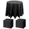 Juvale 12-Pack Black Plastic Tablecloth - 84-Inch Round Disposable Table Cover, Fits up to 72-Inch Round Tables, Black Themed Party Supplies